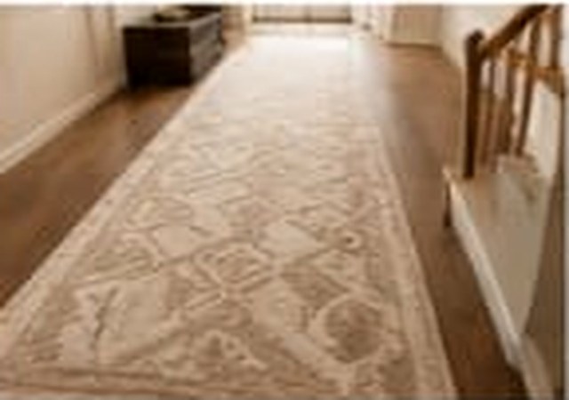Decorative carpet runner in a hallway